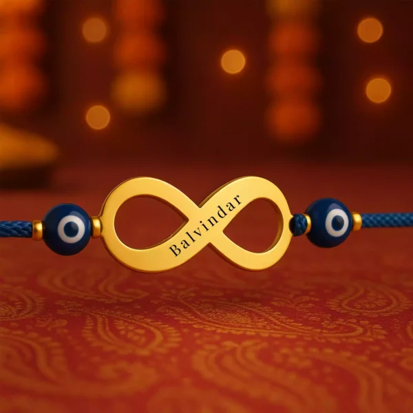 Personalized Rakhi for Balvindar with Evil Eye Design