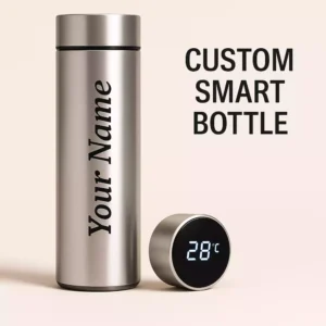 Custom Silver Smart Bottle with LED Temperature Display