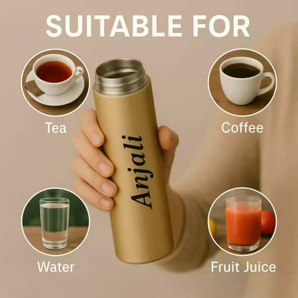 Gold Smart Bottle Suitable for Tea, Coffee, Juice, and Water