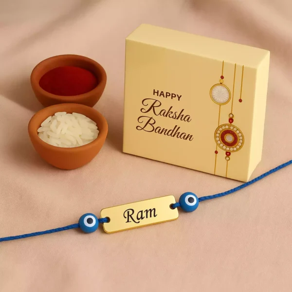 Personalized Evil Eye Rakhi with Name Ram