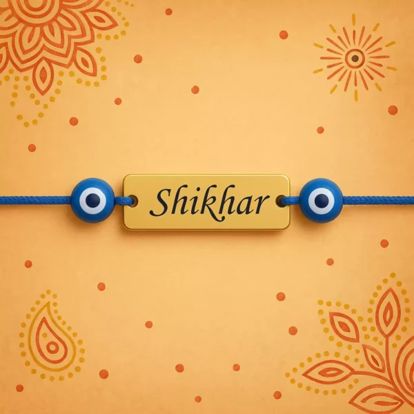 Personalized Evil Eye Rakhi with Name Shikhar