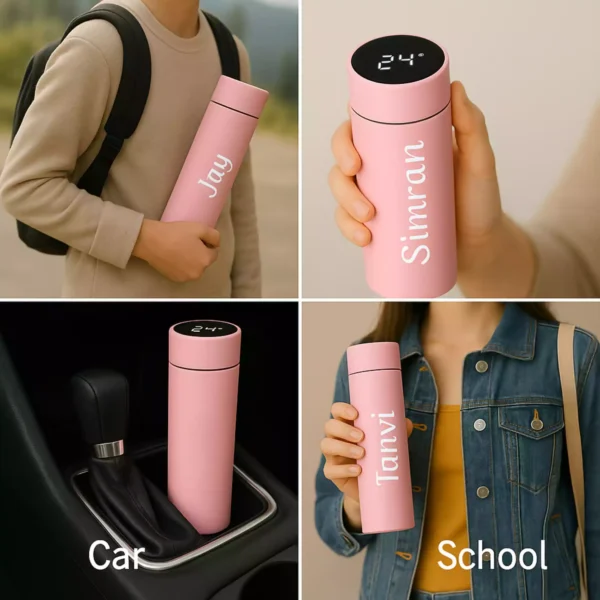 Pink bottle for use in car, school, and travel