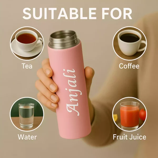 Smart pink flask ideal for tea, coffee, water, and juice