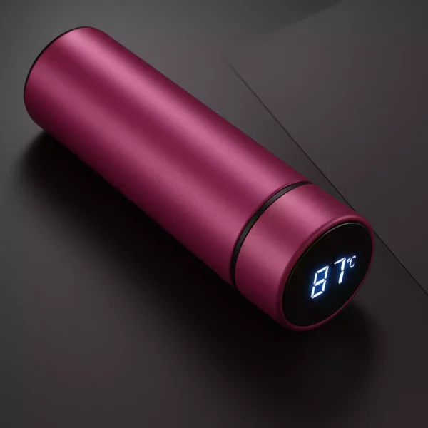 Rose red custom smart bottle with LED display and name