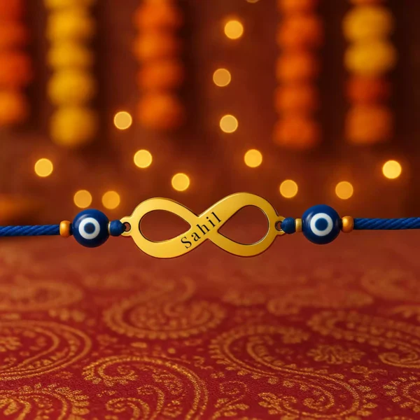 Personalized Infinity Evil Eye Rakhi for Sahil