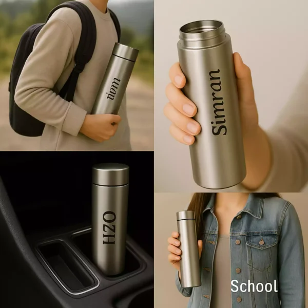 Personalized Silver Smart Bottle for Car and School Use