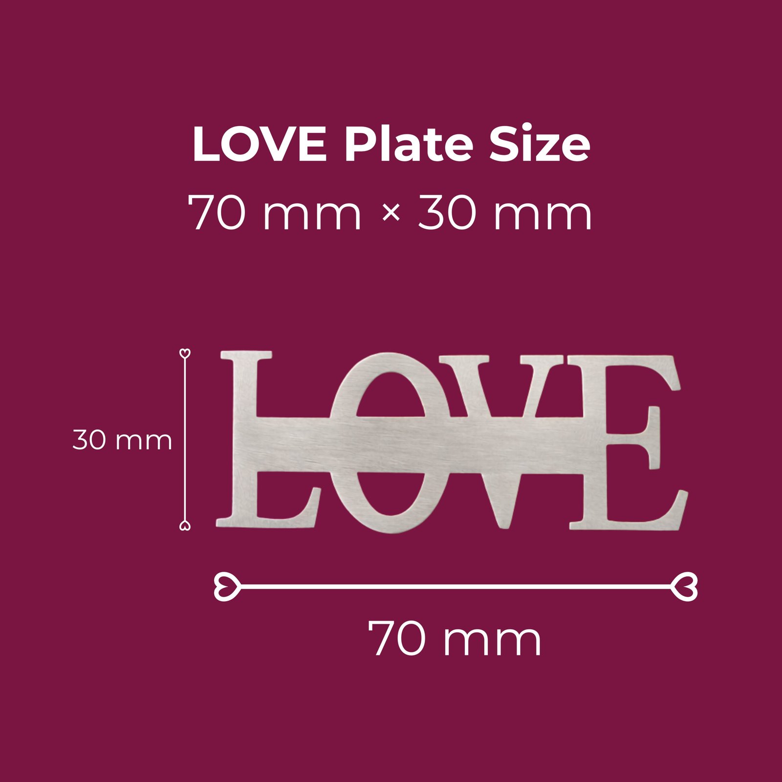 personalized love keychain size 70mm by 30mm stainless steel custom engraved keychain dimensions