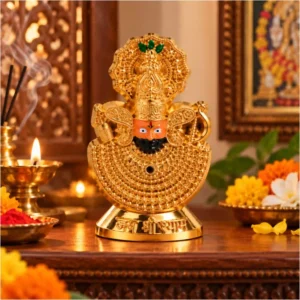 Khatu Shyam Ji idol with golden finish for home temple and devotional decor